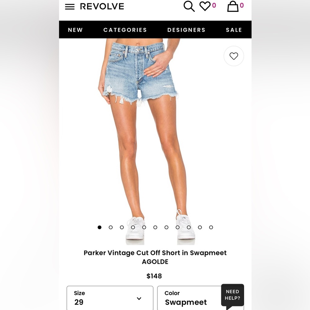 Agolde Parker Denim Shorts -style A026 811